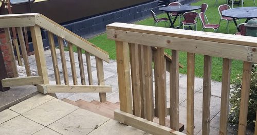 Safety Fencing and Sleeper Steps for Local Restaurant